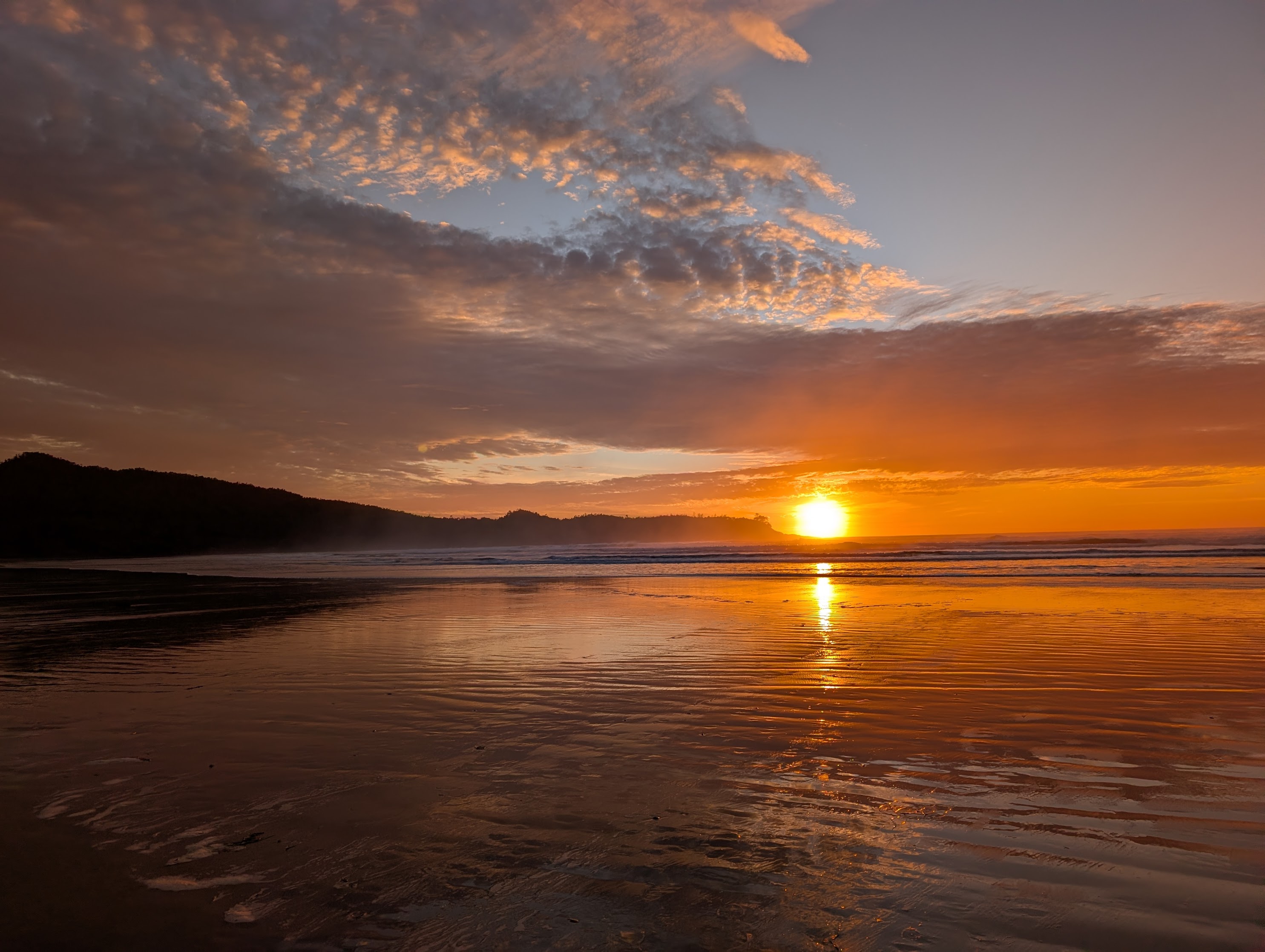 Golden sunset over the Pacific coast